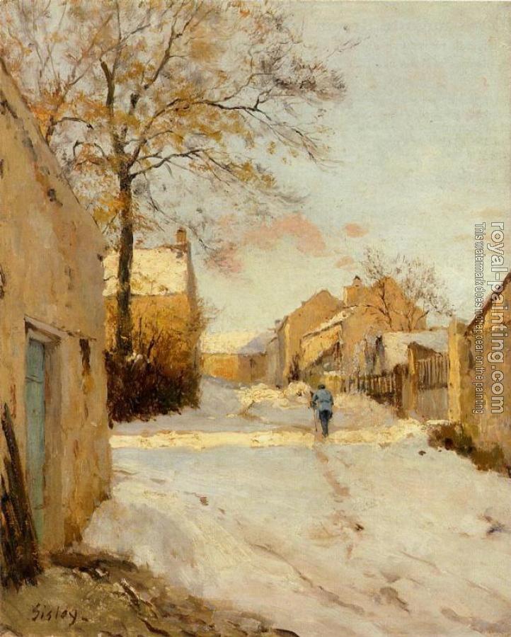 Alfred Sisley : A Village Street in Winter